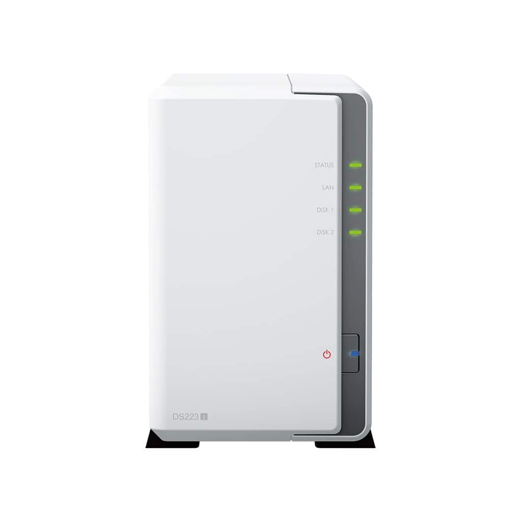 NAS Synology DS223j; Tower; 2x (3.5" SATA HDD); Realtek RTD1619B; ,1 GB DDR4, 1x 1GbE RJ-45 — zdjęcie 1 z 6