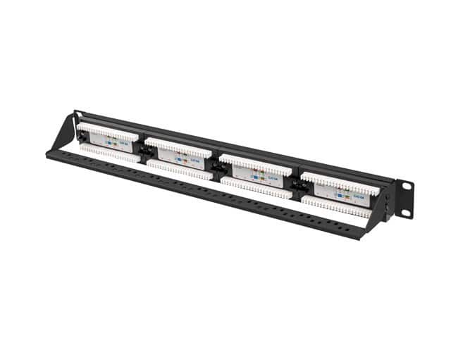 LANBERG PATCH PANEL 24 PORT 1U 19" KAT.6A UTP CZARNY PPUA-1024-B — zdjęcie 1 z 5