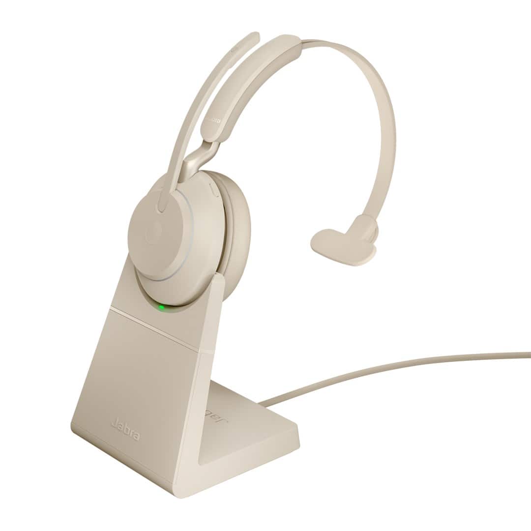 Słuchawki nauszne bezprzewodowe Jabra Evolve2 65 UC, beige — zdjęcie 1 z 4