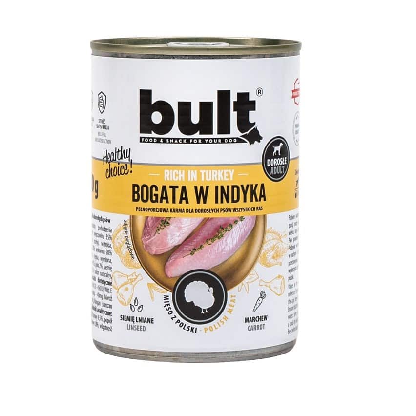 BULT mielonka bogata w indyka puszka dla psa 400g — zdjęcie 1 z 2