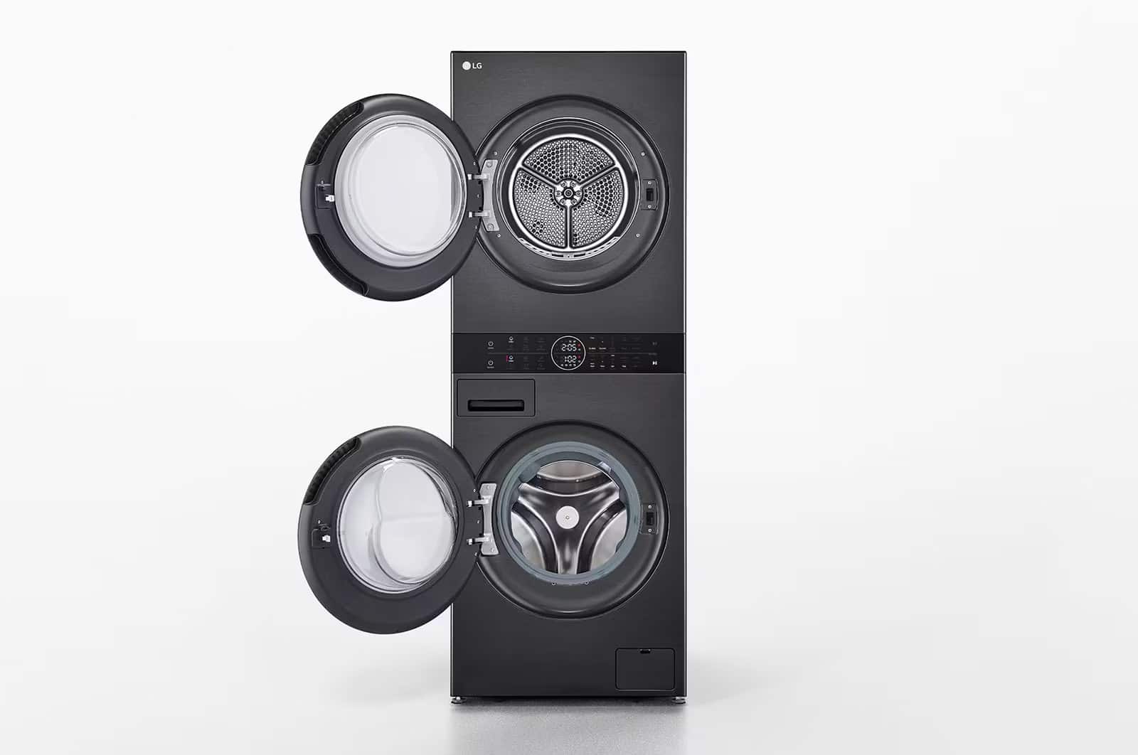 Pralko-suszarka WashTower LG WT1210BBF 12/10kg AI DirectDrive z pompą ciepła TurboWash pralka suszarka czarna — zdjęcie 1 z 8