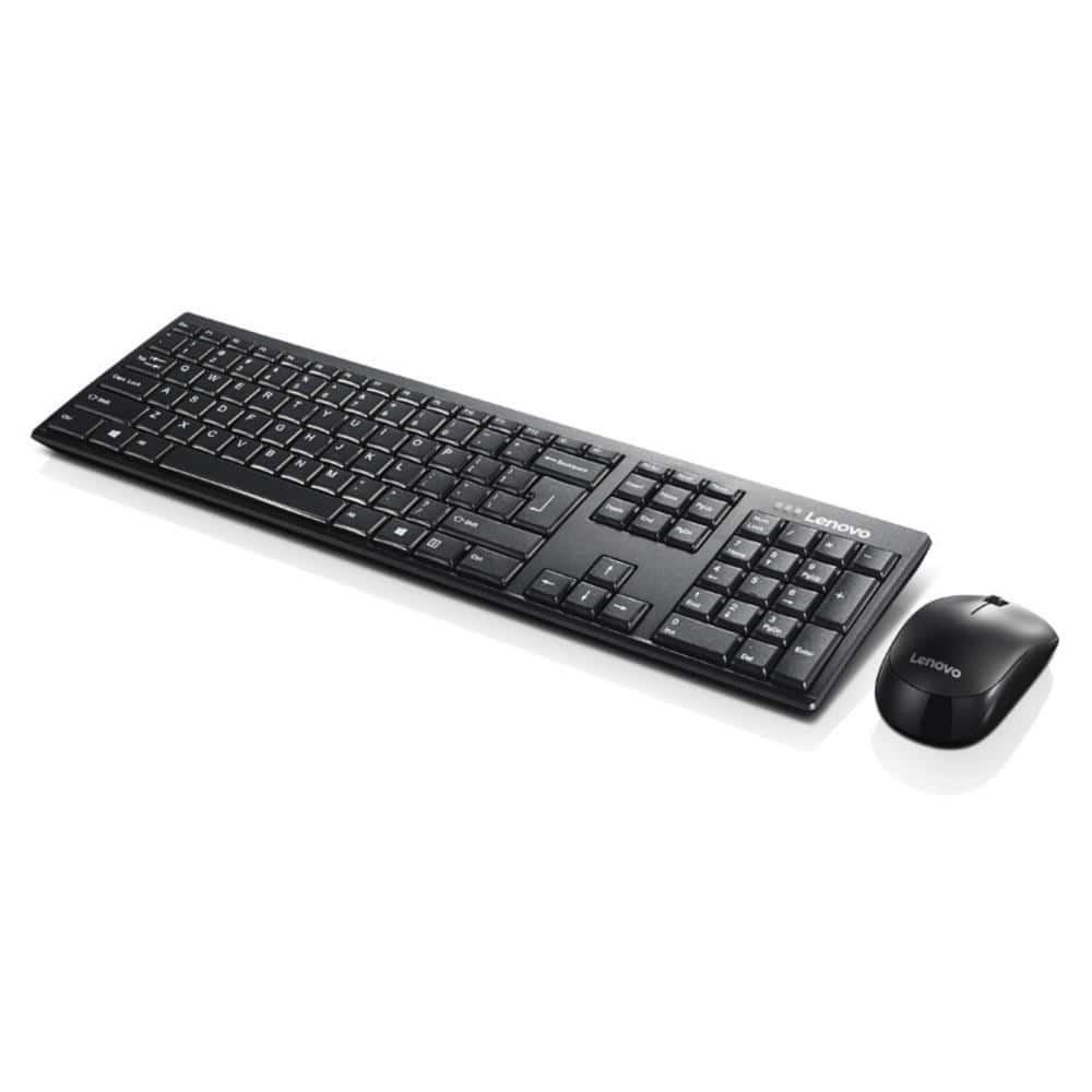 Zestaw klawiatura + mysz Lenovo 100 Wireless Combo Keyboard & Mouse GX30L66303 (USB 2.0; (EN); kolor czarny; optyczna; 1000 DPI) — zdjęcie 1 z 2