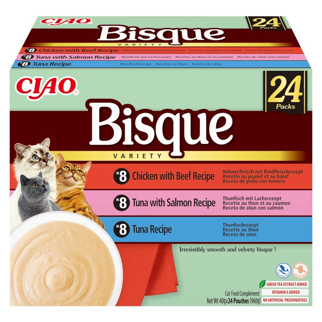 INABA CAT CIAO BISQUE TUNA,BEEF,CHICK 24x40g — zdjęcie 1 z 4