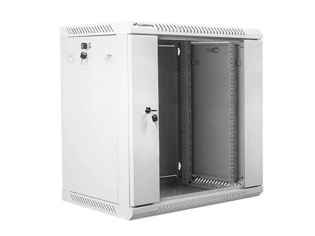Szafa rack Lanberg WF01-6412-10S (12U; 635mm / 600mm / 450 mm; wisząca; Szklane; 19''; kolor szary) — zdjęcie 1 z 5
