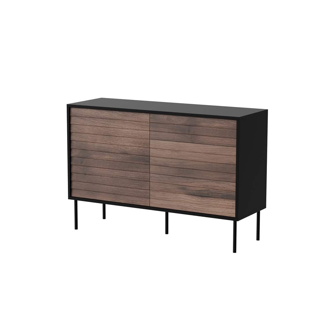 Komoda CORTINA 120x40x81 czarny/orzech 1D3S — zdjęcie 1 z 4