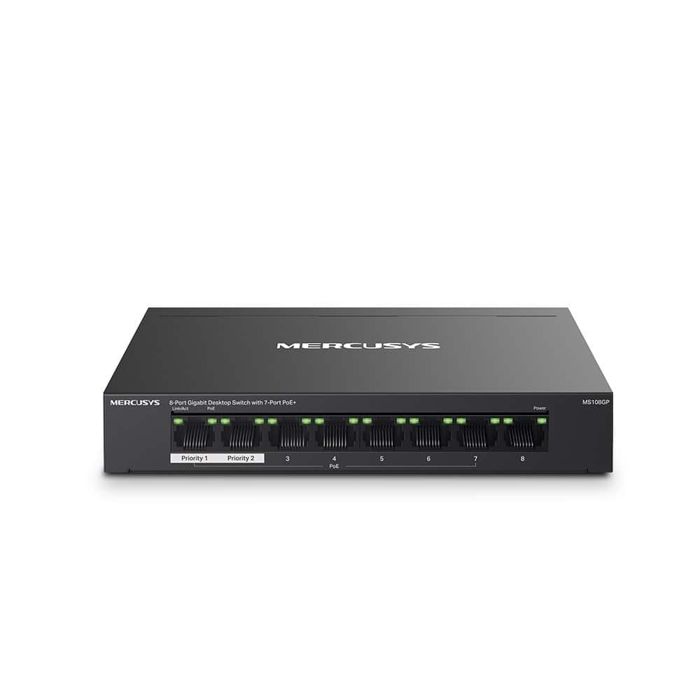 Switch Mercusys MS108GP - Czarny Metalowy — zdjęcie 1 z 3