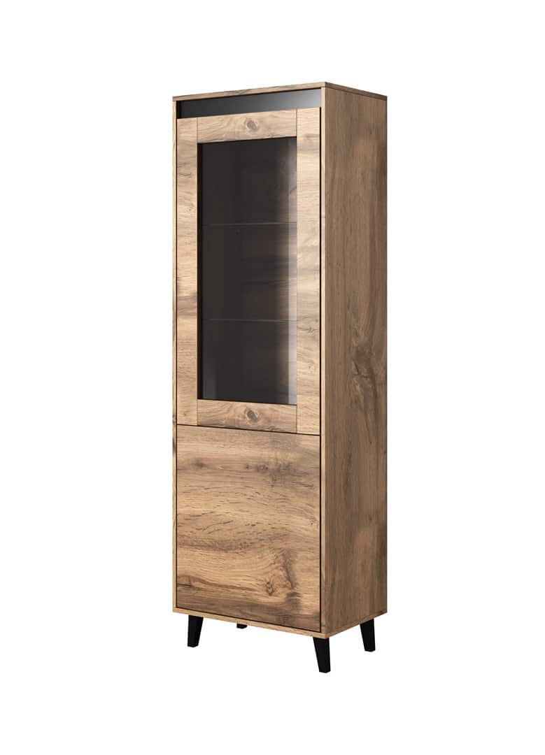 Witryna NORD 60x38x182,5 dęb wotan/antracyt — zdjęcie 1 z 4