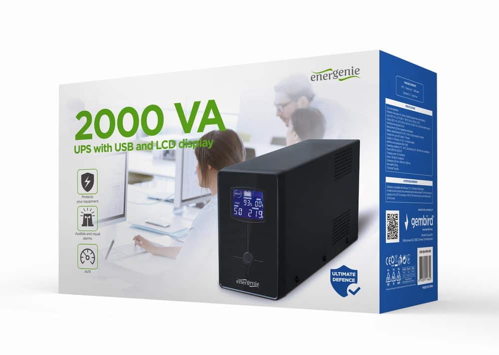 ENERGENIE ZASILACZ AWARYJNY UPS AVR 2000VA LCD — zdjęcie 1 z 6