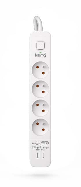 Listwa zasilająca KERG z wyłącznikiem-4 gniazda USBC+USBA 16A 3m
