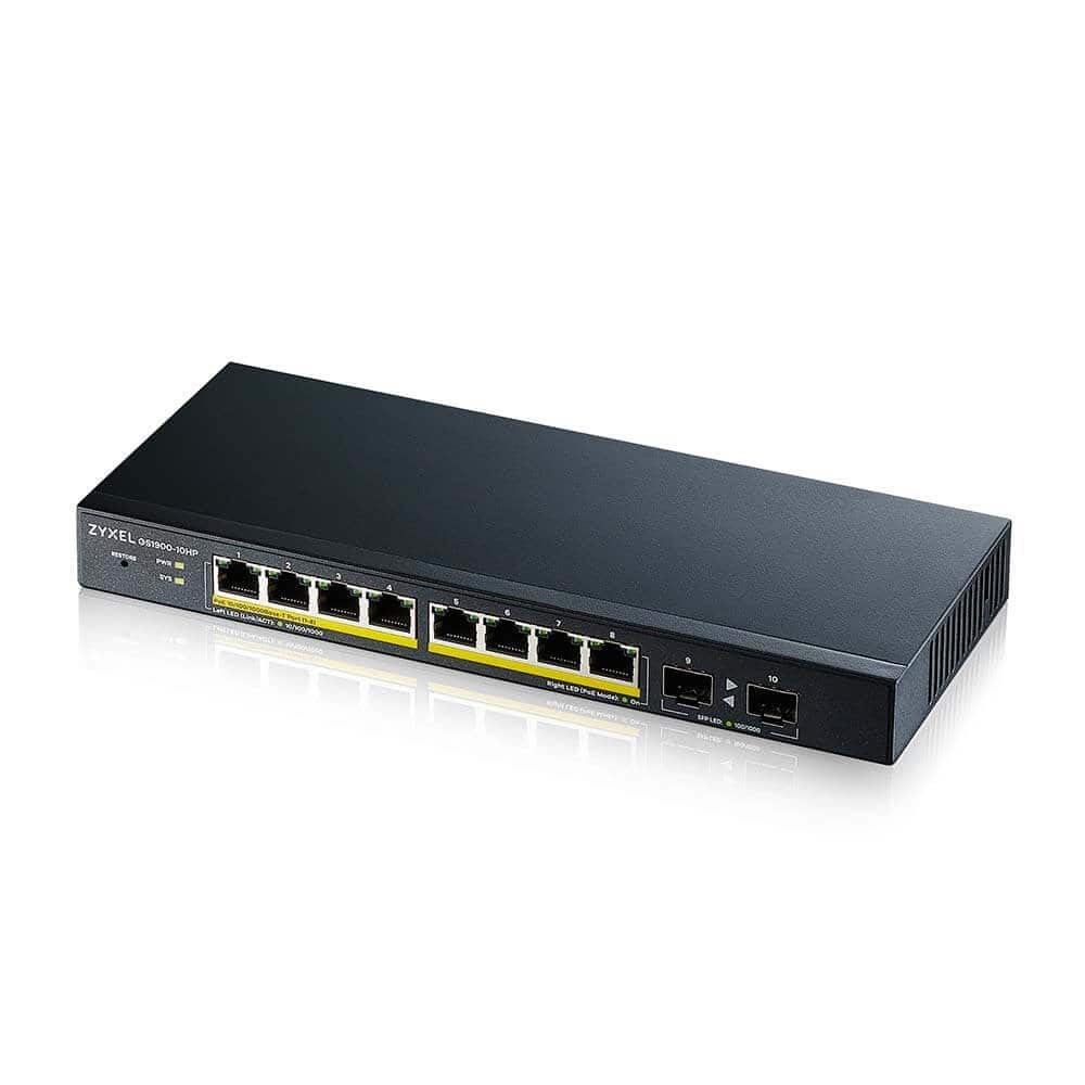 Switch Zyxel GS1900-10HP 10p PoE 77W Managed Gigabit — zdjęcie 1 z 4