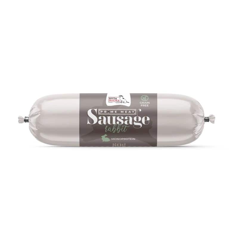 Syta Micha Prime Meat Sausage Królik  - przysmak dla psa - 80g