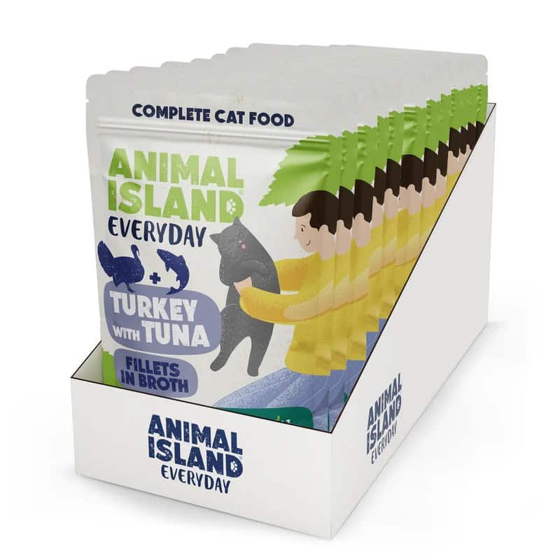 ANIMAL ISLAND indyk z tuńczykiem saszetki dla kota 12x85g — zdjęcie 1 z 2