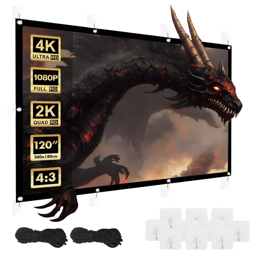 MACLEAN EKRAN PROJEKCYJNY, 120", 240X180CM, OBRAMOWANIE 25MM 4:3, HACZYKI DO NACIĄGU MC-169 — zdjęcie 1 z 8