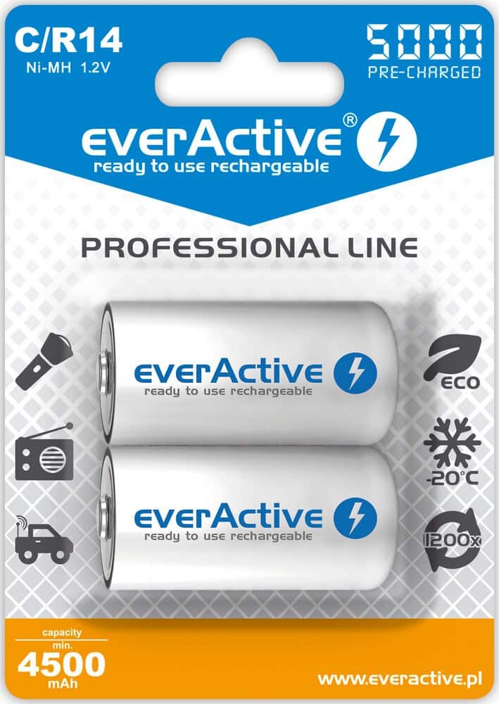 Zestaw akumulatorków everActive EVHRL14-5000 (5000mAh ; Ni-MH) — zdjęcie 1 z 2