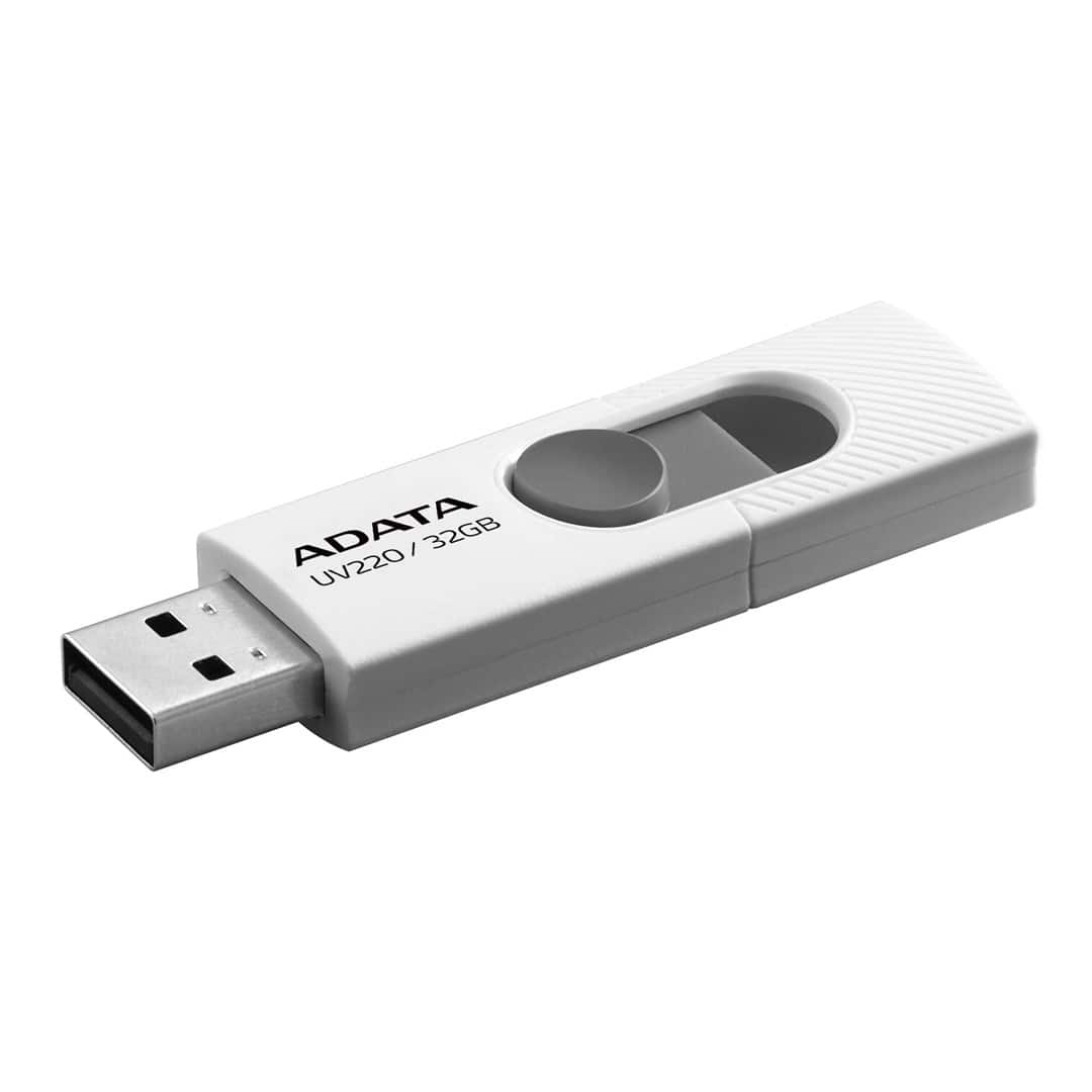 Pendrive ADATA UV220 AUV220-32G-RWHGY (32GB; USB 2.0; kolor biały) — zdjęcie 1 z 3