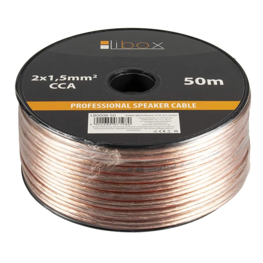 LIBOX KABEL GŁOŚNIKOWY LB0008-50 2X1,5MM (50M) — zdjęcie 1 z 2