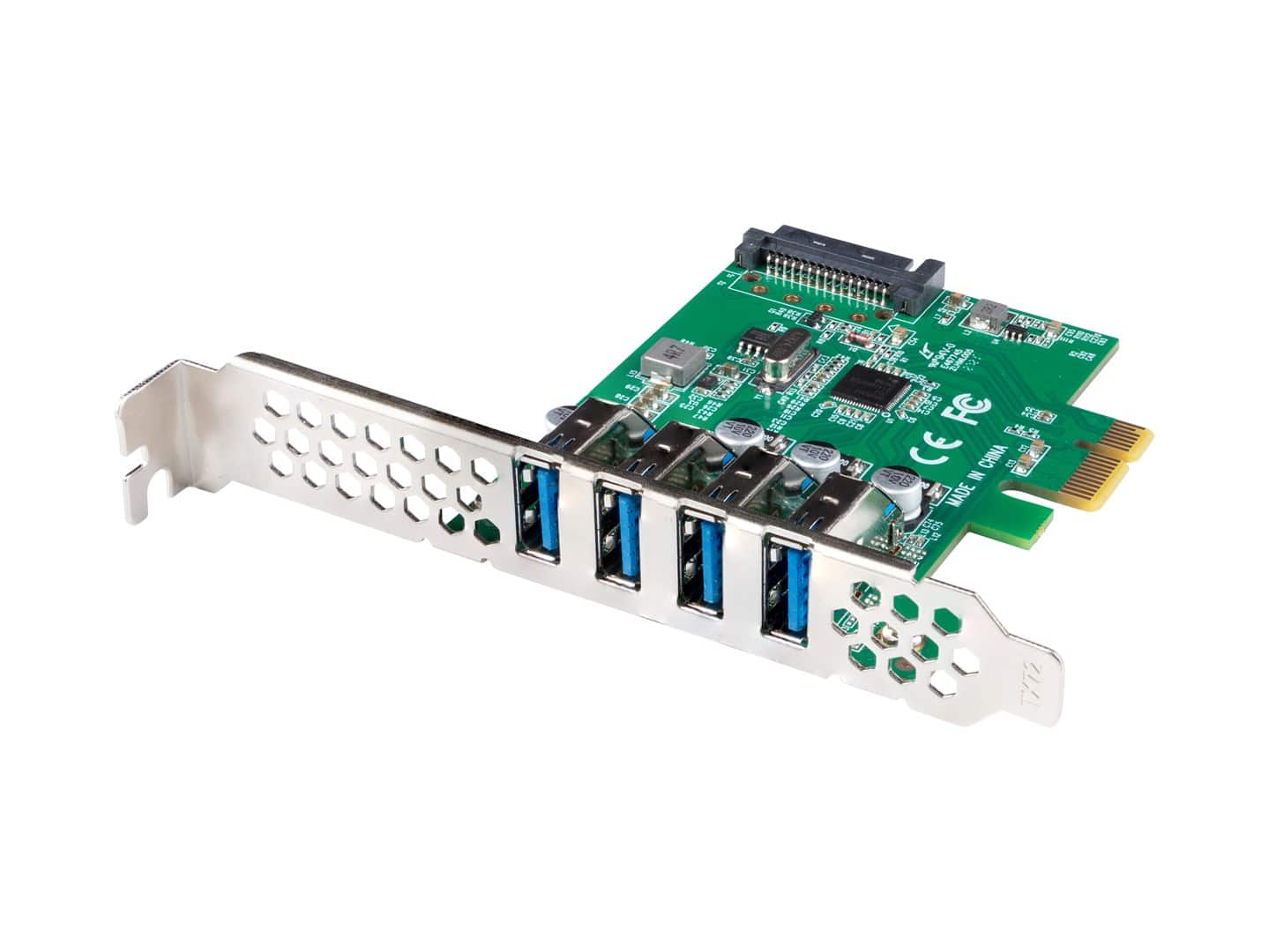 LANBERG KARTA PCI-E X1 -> 4X USB-A 3.1 GEN1 ŚLEDŹ LOW PROFILE PCE-US3-004 — zdjęcie 1 z 5