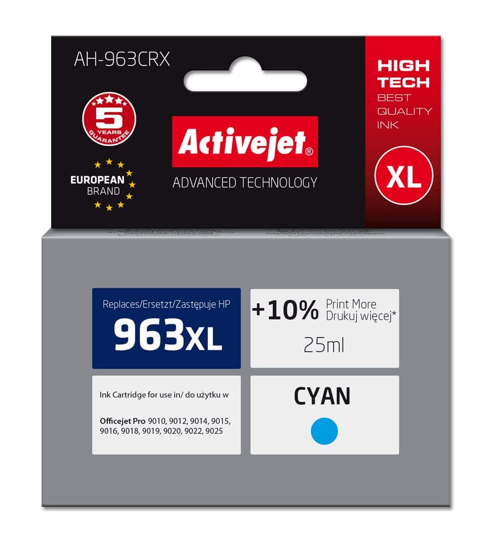 Activejet AH-963CRX Tusz, 25 ml, niebieski