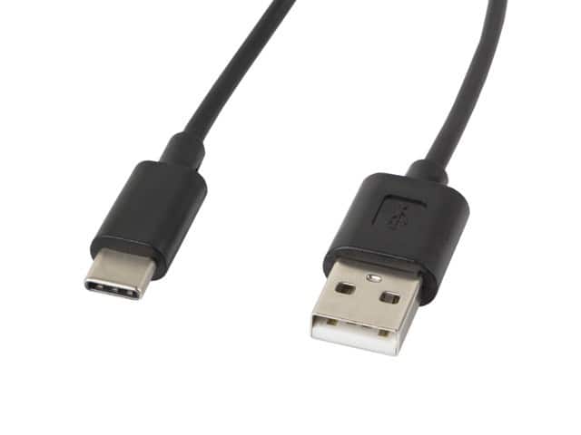 Kabel Lanberg CA-USBO-10CC-0018-BK (USB 2.0 typu A M - USB typu C M; 1,8m; kolor czarny) — zdjęcie 1 z 2