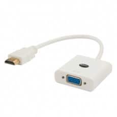 SAVIO ADAPTER HDMI (M) -VGA(F) BIAŁY CL-201 — zdjęcie 1 z 2