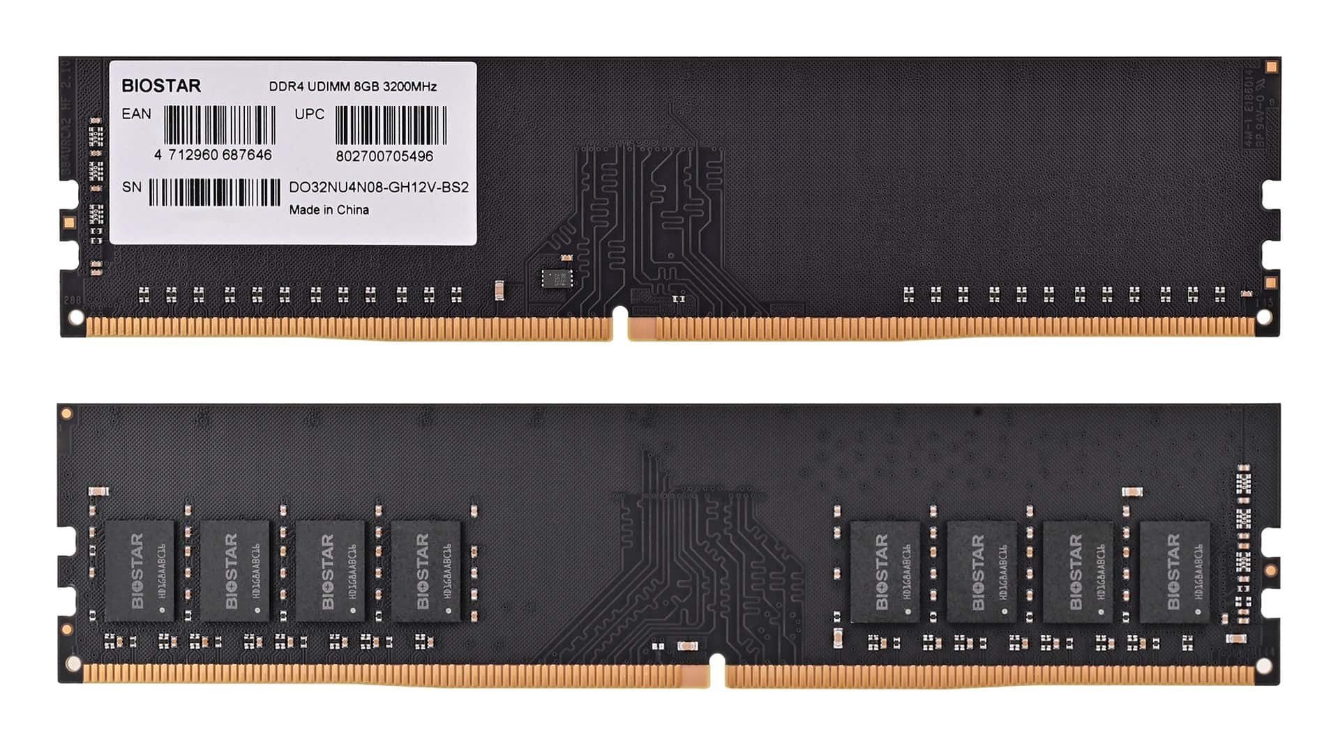 Pamięć DDR4 Biostar 8GB 3200MHz DO32NU4N08 — zdjęcie 1 z 5