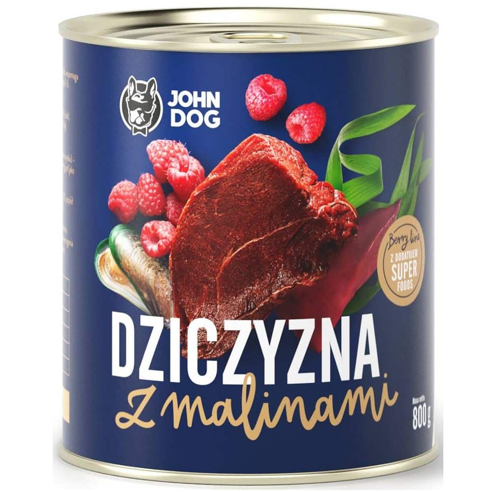 John Dog BERRY Adult dziczyzna z malinami 800g — zdjęcie 1 z 2