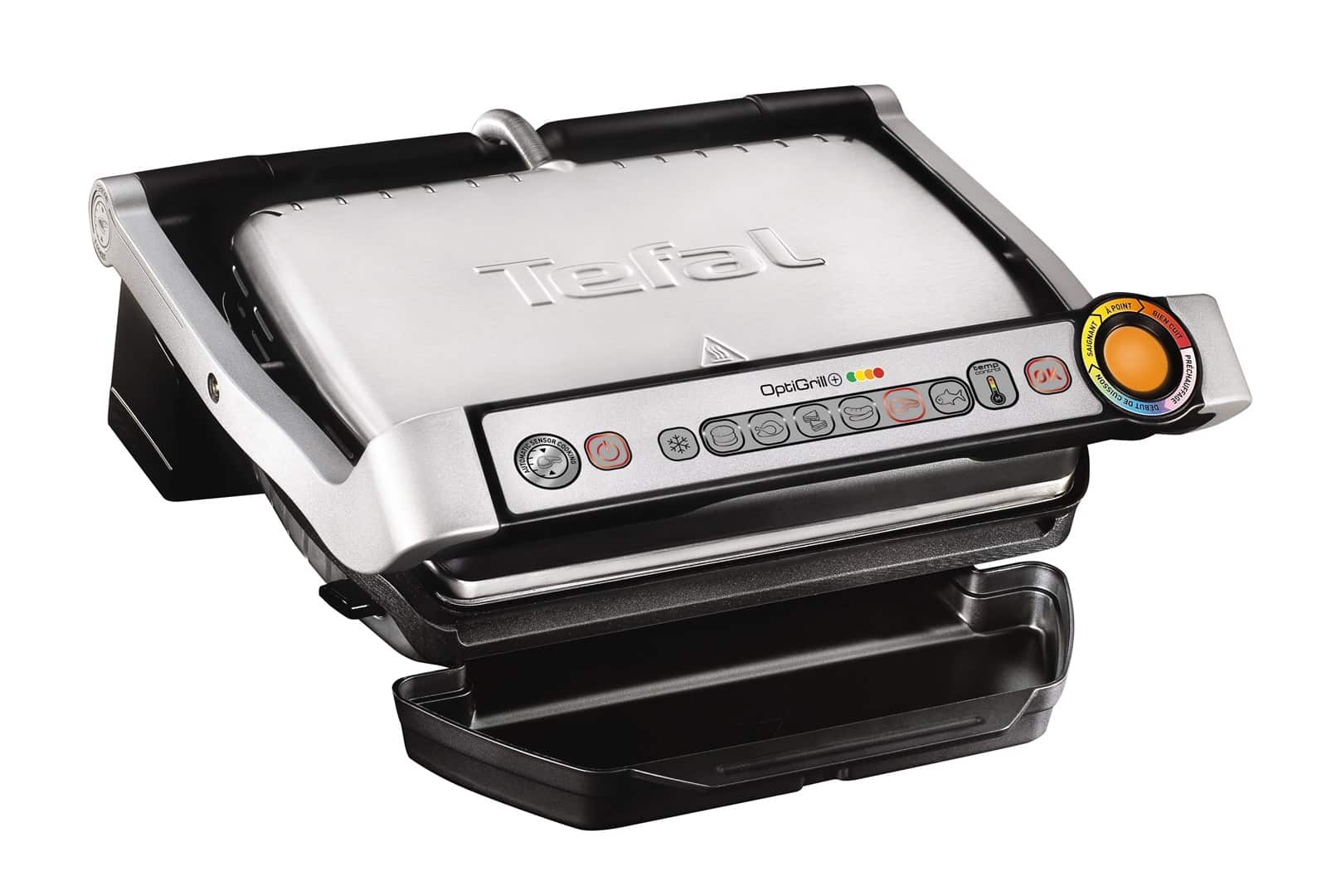 Grill Tefal OptiGrill GC712D34 (stołowy-zamknięty; 2000W; kolor inox) — zdjęcie 1 z 8