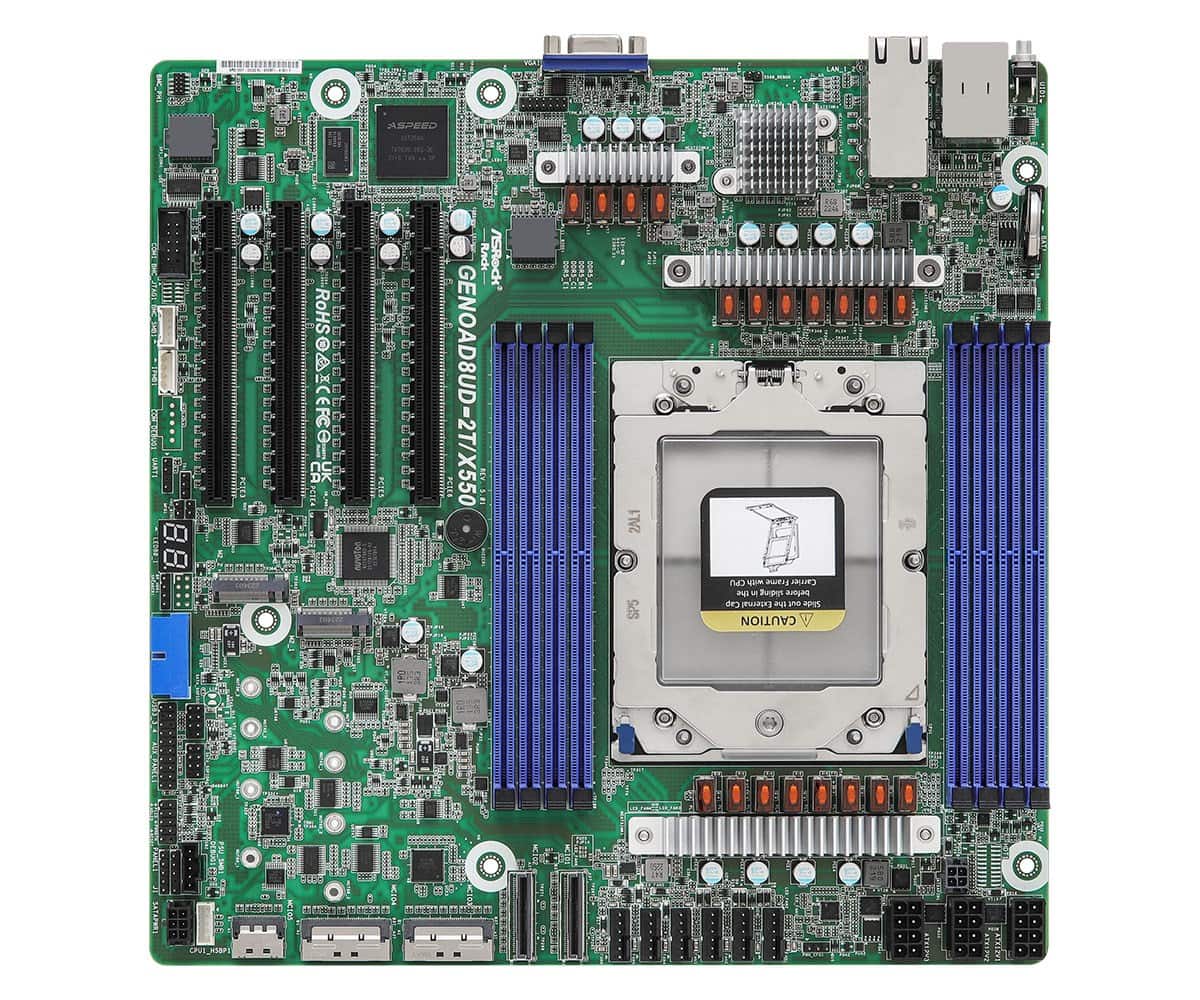Płyta główna ASRock GENOAD8UD-2T/X550 1x SP5 AMD Epyc 9004 SoC (8xDIMM, SATA, 2xM.2, 2x10GbE, IPMI) — zdjęcie 1 z 4