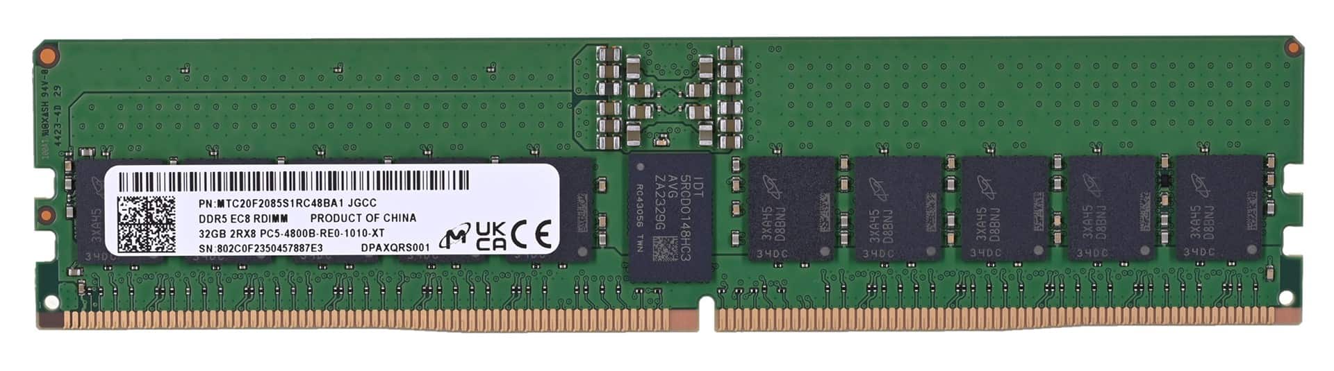 Micron RDIMM 32GB DDR5 4800MHz ECC Registered — zdjęcie 1 z 6