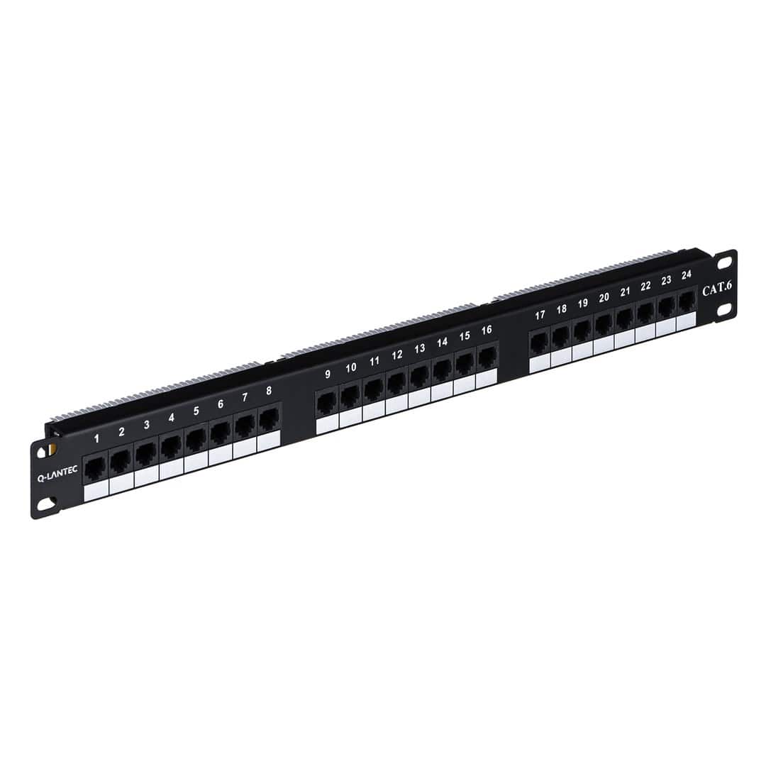 Q-LANTEC Patch panel UTP kat.6, 24 porty złącza LSA 1U — zdjęcie 1 z 3