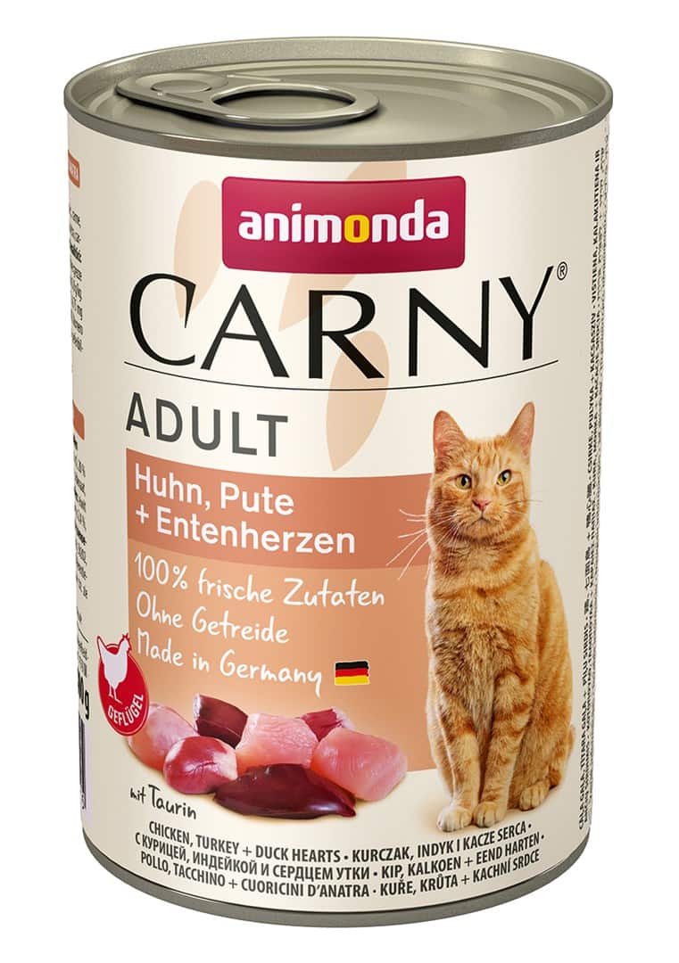 ANIMONDA Carny Adult kurczak, indyk, kacze serca - mokra karma dla kota - 400g — zdjęcie 1 z 2