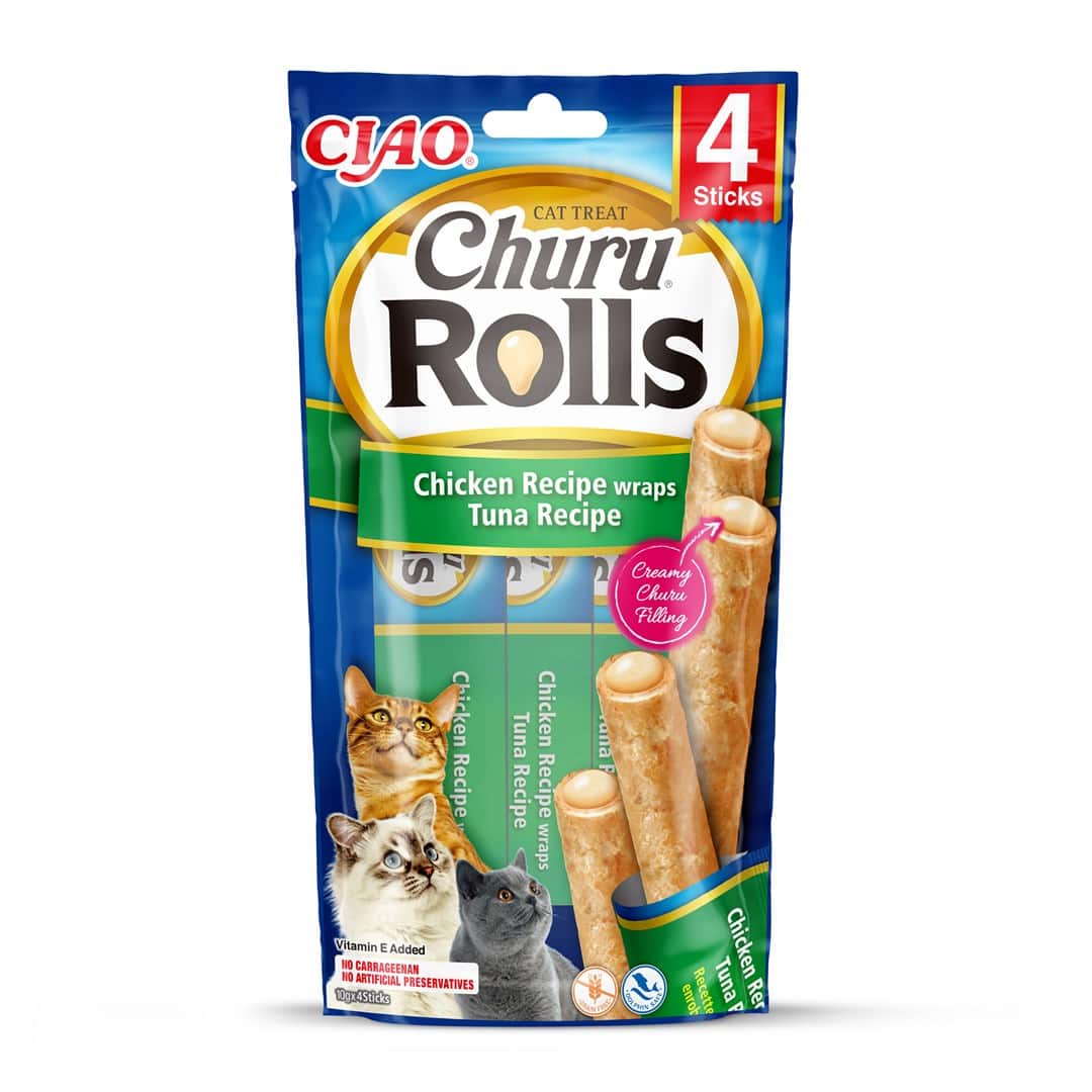 INABA Churu Rolls Tuńczyk z kurczakiem  - przysmak dla kota - 4x10 g — zdjęcie 1 z 7