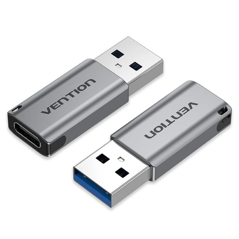 Adapter USB 3.0 Vention USB-A do USB-C szary stop aluminium — zdjęcie 1 z 2