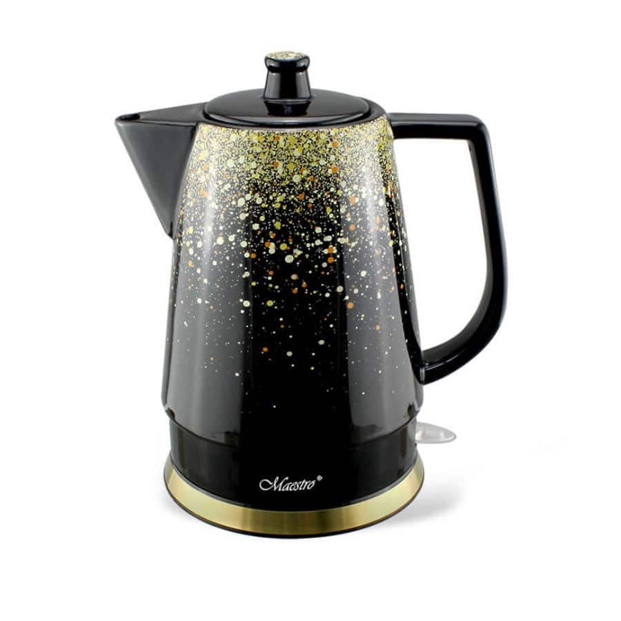 Czajnik elektryczny ceramiczny MAESTRO MR-074-GOLD, 1,5 l, czarny złoty — zdjęcie 1 z 2
