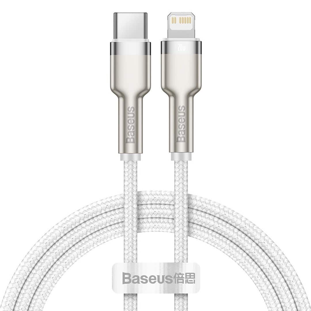 BASEUS KABEL USB-C LIGHTNING CAFULE PD 1M BIAŁY — zdjęcie 1 z 3