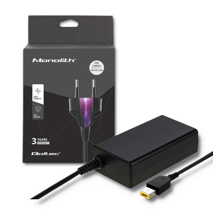 QOLTEC ZASILACZ DO LENOVO 65W | 20V | 3.25A — zdjęcie 1 z 2