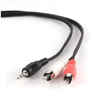 Kabel GEMBIRD CCA-458-2.5M (2x Cinch M - Mini Jack M; 2,5m; kolor czarny) — zdjęcie 1 z 5