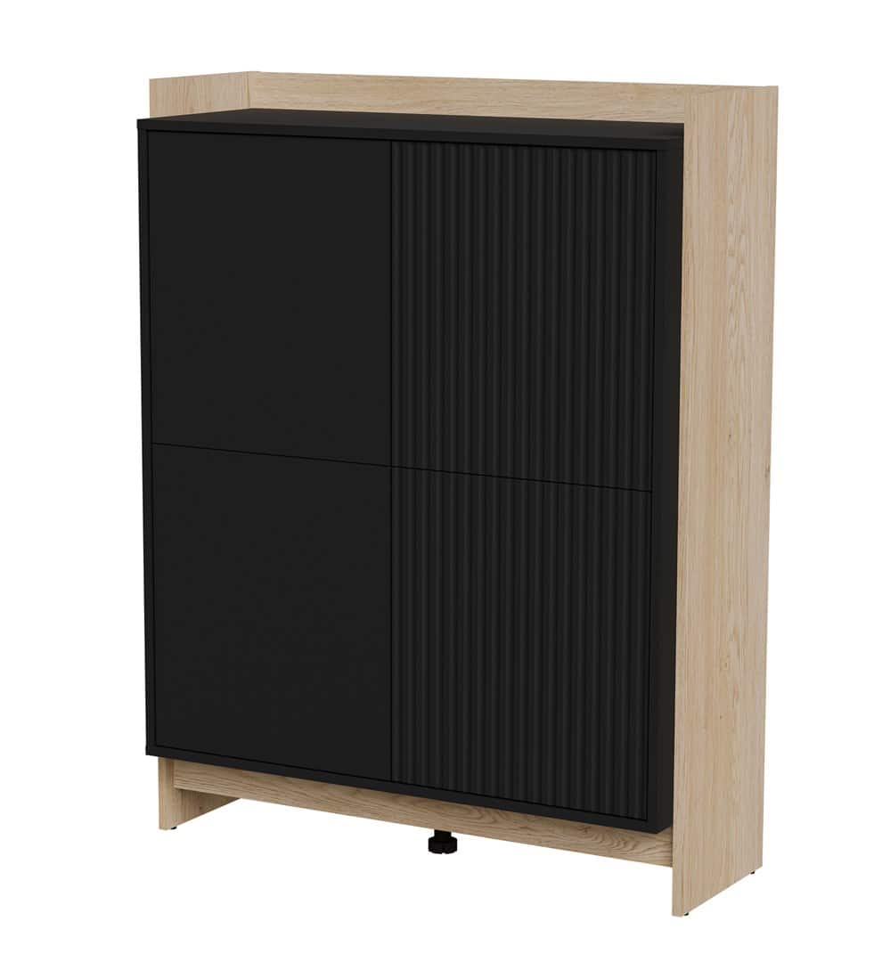Komoda PORTO 100x38x130 dęb/czarny — zdjęcie 1 z 4