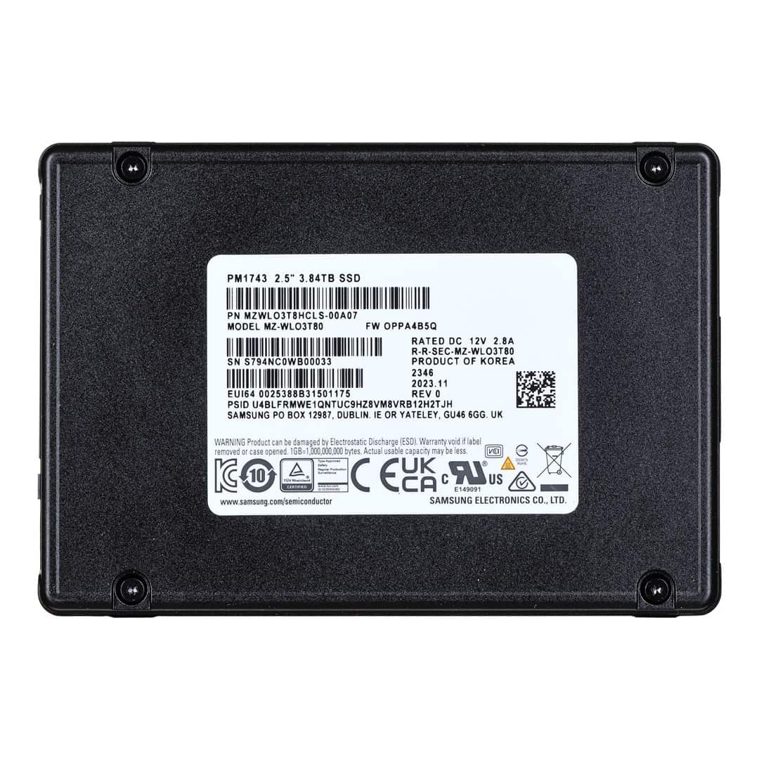 Dysk SSD Samsung PM1743 3.84TB U.2 NVMe PCIe 5.0 MZWLO3T8HCLS-00A07 (DPWD 1) — zdjęcie 1 z 6