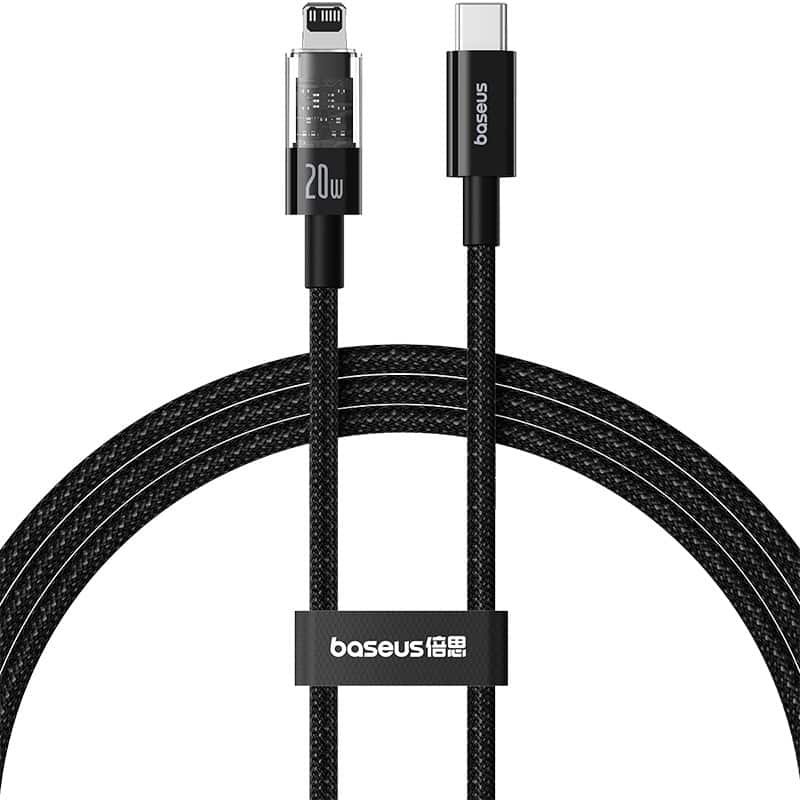 Kabel Baseus Gem USB C-Lightning 20W 1m (czarny) — zdjęcie 1 z 6