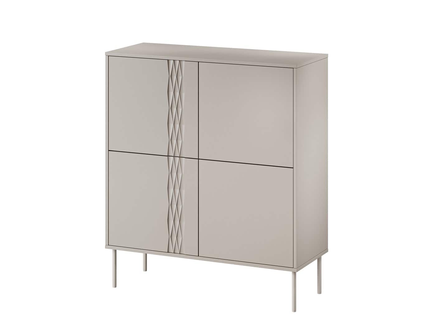 Komoda 4D TRESSE 100x40x110 kaszmir mat — zdjęcie 1 z 4