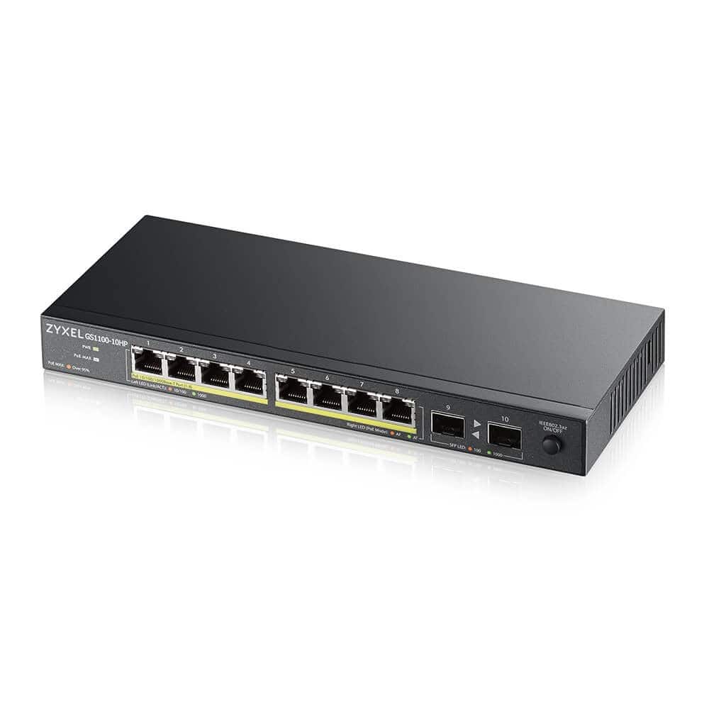 Switch Zyxel GS1100-10HP 10p PoE 130W Niezarządzany — zdjęcie 1 z 4