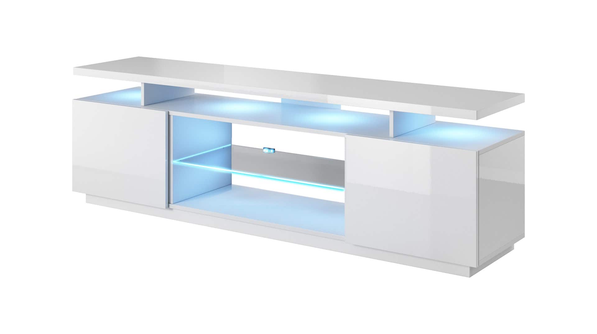 Szafka RTV EVA 180x40x52 biały/biały połysk — zdjęcie 1 z 4