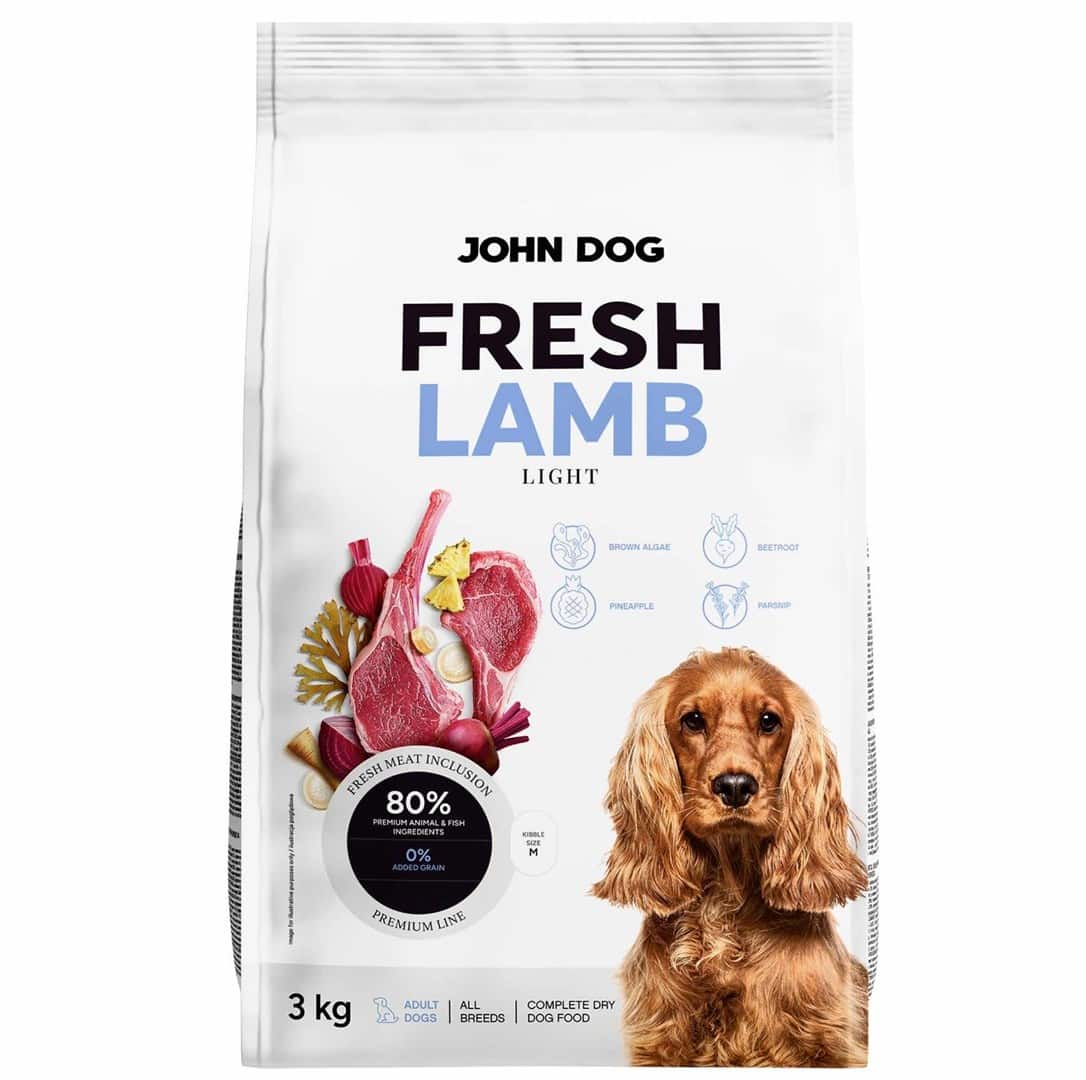 John Dog ADULT FRESH LAMB 3kg - Sucha Karm dla Psa