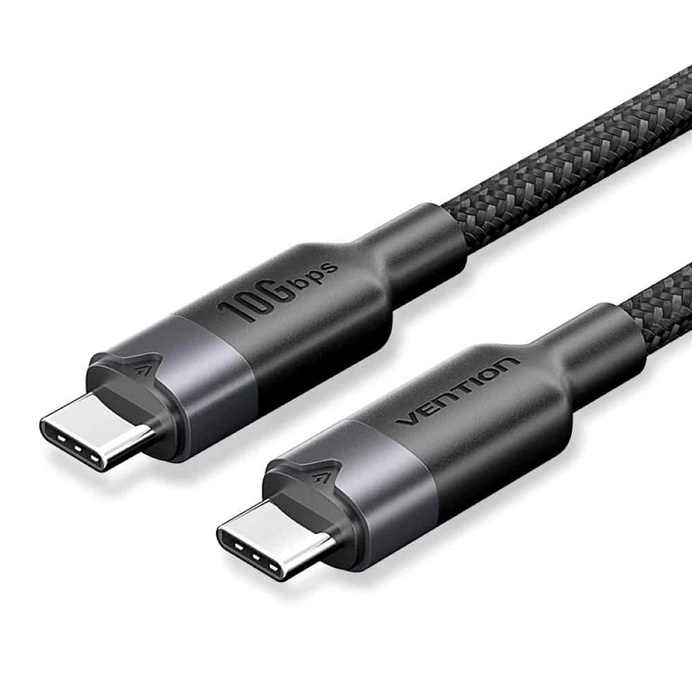 Kabel USB-C do USB-C Vention USB 3.2 5A 10Gbps 1m czarny — zdjęcie 1 z 4