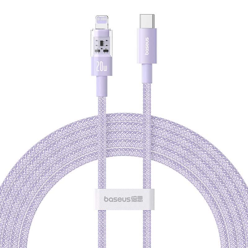 Kabel Baseus Gem USB C-Lightning 20W 2m (fioletowy) — zdjęcie 1 z 6