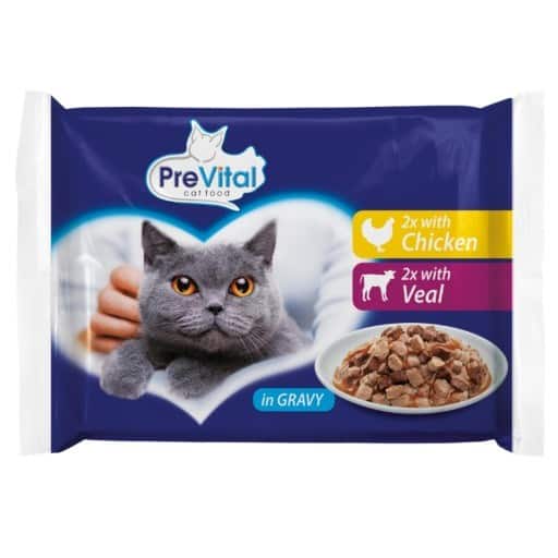 PREVITAL kurczak, cielęciną w sosie dla kotów 4x100g — zdjęcie 1 z 5
