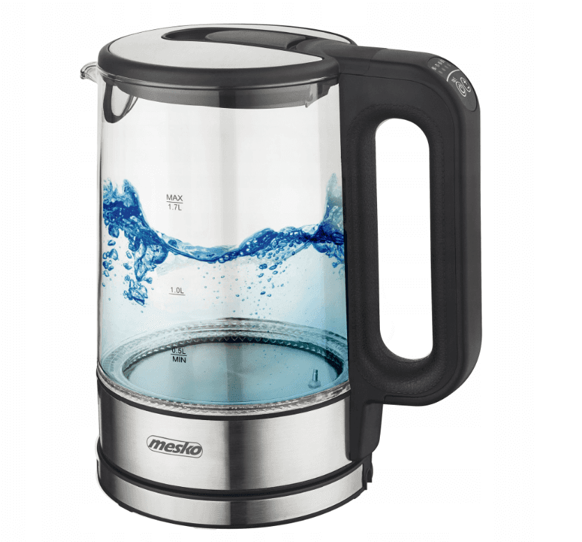 Czajnik elektryczny MESKO MS 1301b - 1,7 l, 2200 W, szkło, czarny — zdjęcie 1 z 8