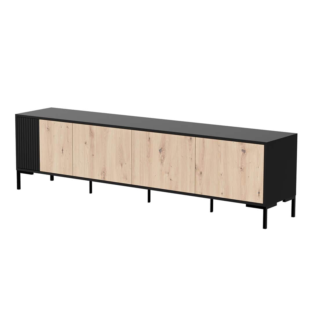 Szafka RTV MERCI 200x40x54 czarny/dęb artisan — zdjęcie 1 z 3