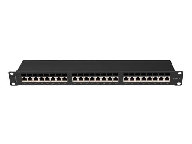 LANBERG PATCH PANEL 24 PORT 1U 19" KAT.6A FTP CZARNY PPSA-1024-B — zdjęcie 1 z 6